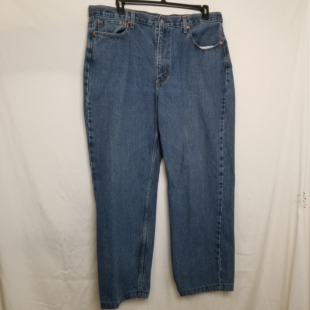 Levis 550 Men Jeans Blue Relaxed Fit Medium Wash 5 Pockets Sz 40W X 29L(altered)